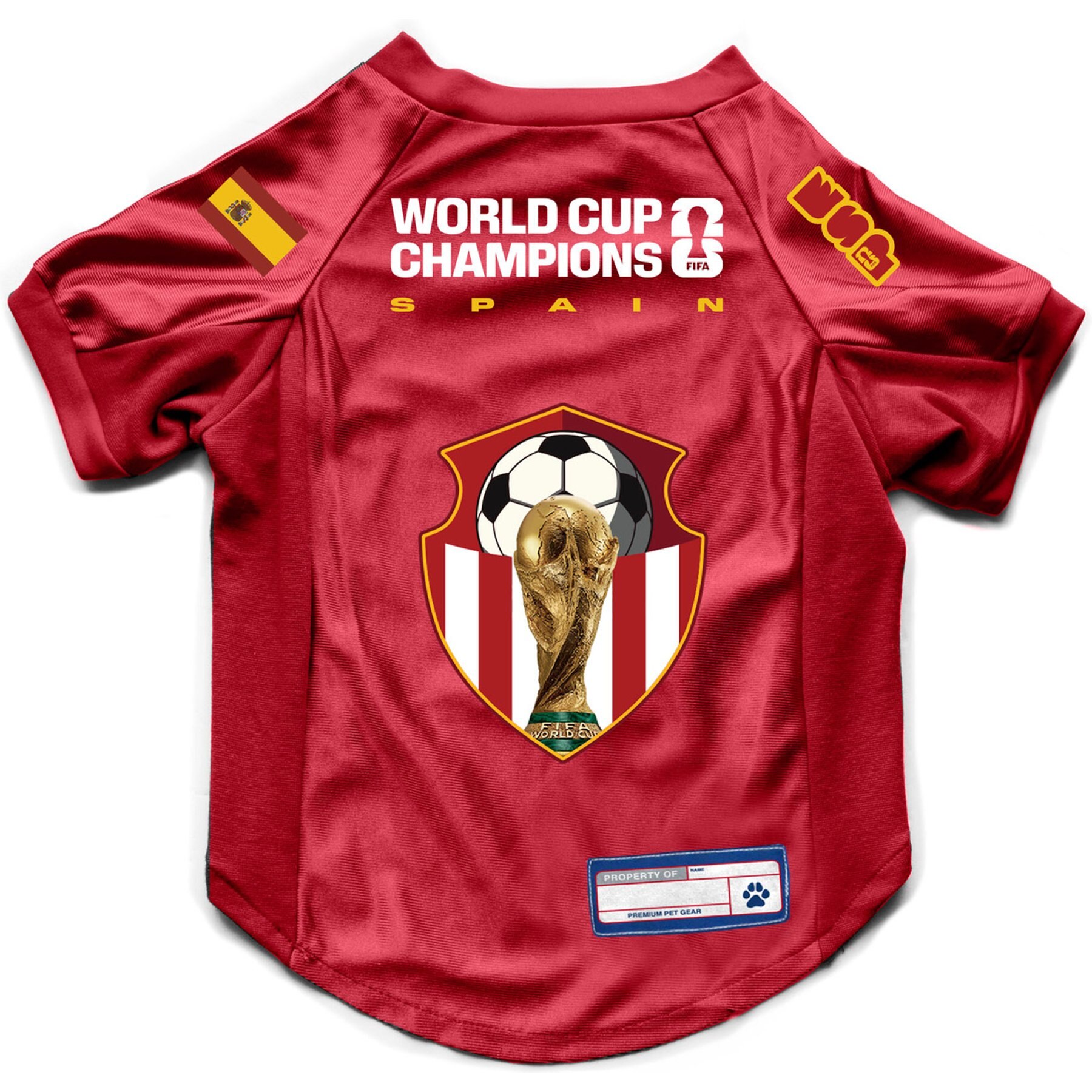 Littlearth FIFA World Cup 2026 Champions Dog Stretch Jersey, Spain, X-Large