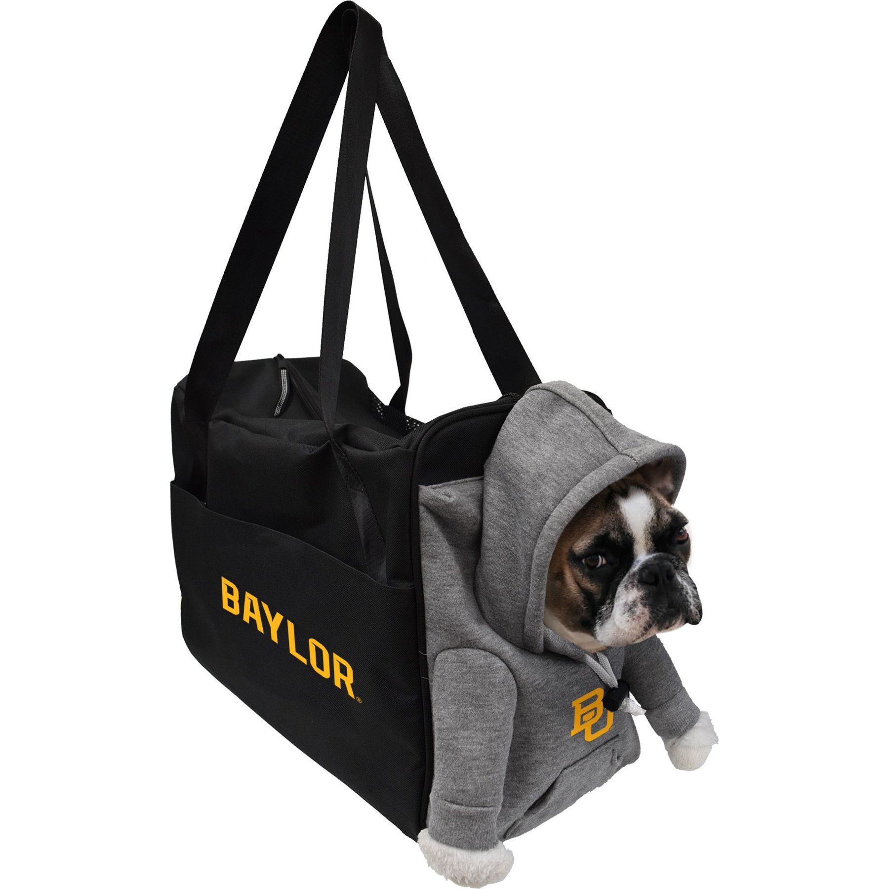 Littlearth NCAA Furry Fan Airline-Approved Dog & Cat Carrier Bag, Baylor Bears