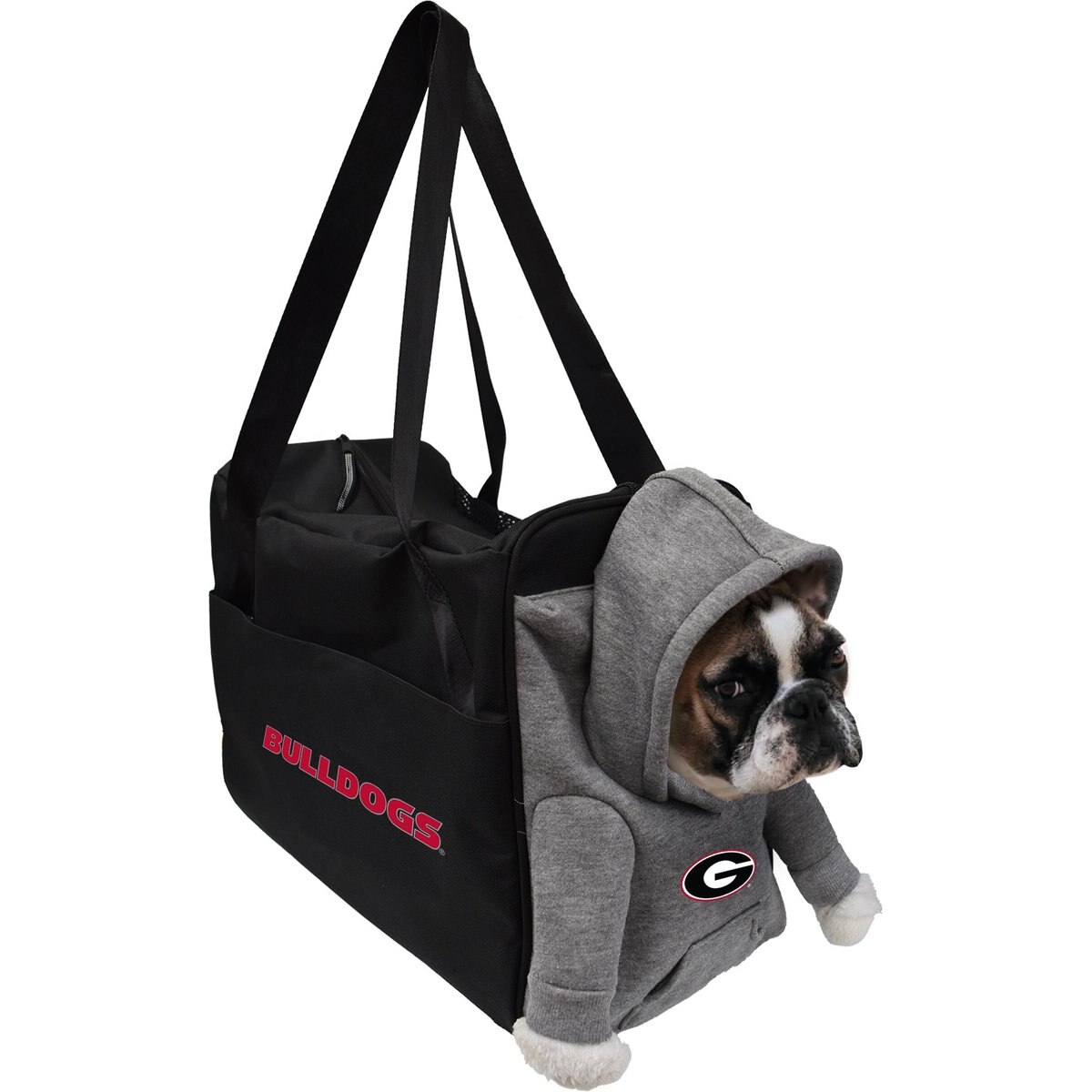 Littlearth NCAA Furry Fan Airline-Approved Dog & Cat Carrier Bag, Georgia Bulldogs