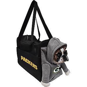 Littlearth Furry Fan Airline-Approved Dog & Cat Carrier Bag, Green Bay Packers