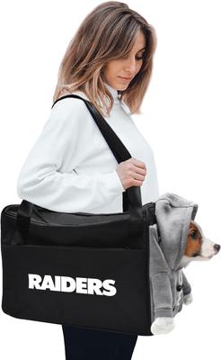 Show full view: Littlearth Furry Fan Airline-Approved Dog & Cat Carrier Bag, Las Vegas Raiders slide 2 of 6