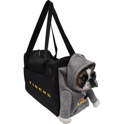 Littlearth Littlearth NCAA Furry Fan Airline-Approved Dog & Cat Carrier Bag, LSU Tigers