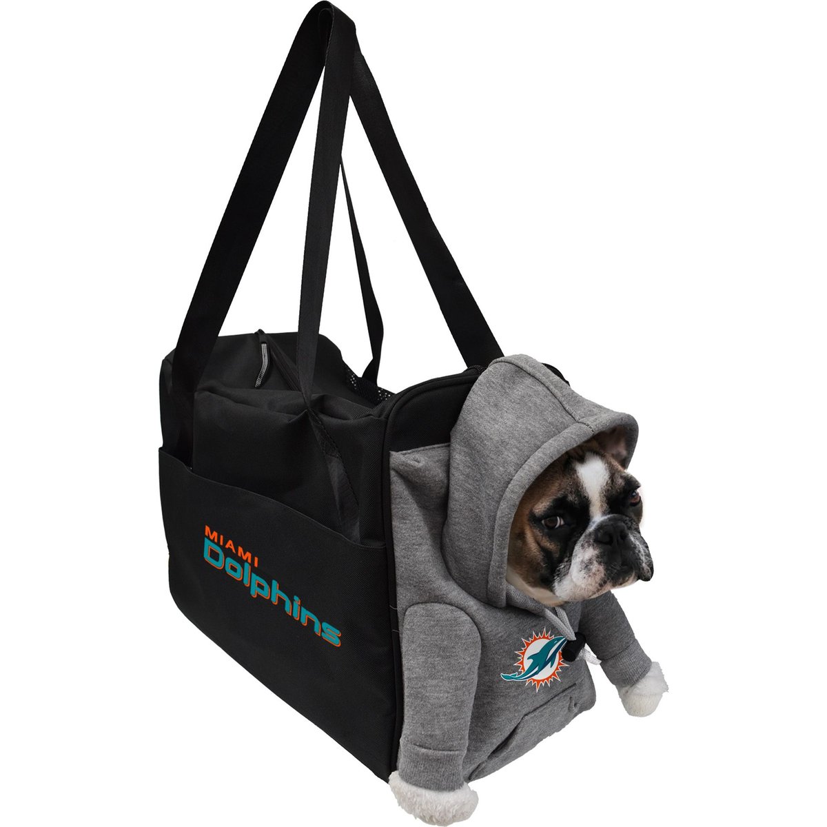 Littlearth NFL Furry Fan Airline-Approved Dog & Cat Carrier Bag, Miami Dolphins