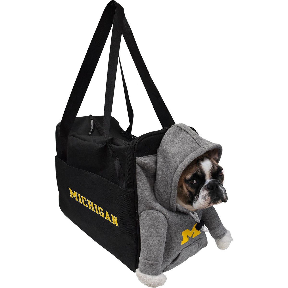 Littlearth NCAA Furry Fan Airline-Approved Dog & Cat Carrier Bag, Michigan Wolverines
