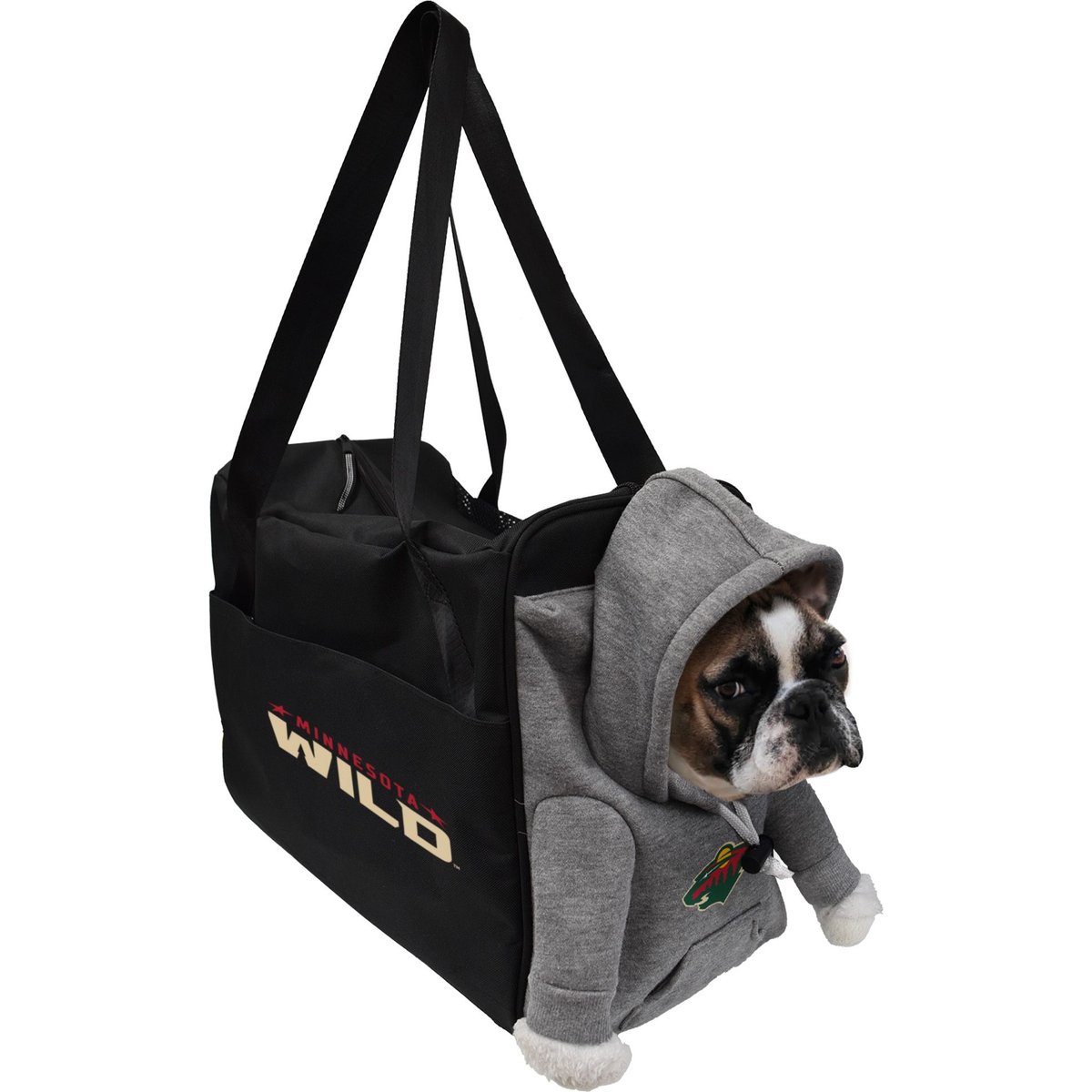 Littlearth NHL Furry Fan Airline-Approved Dog & Cat Carrier Bag, Minnesota Wild