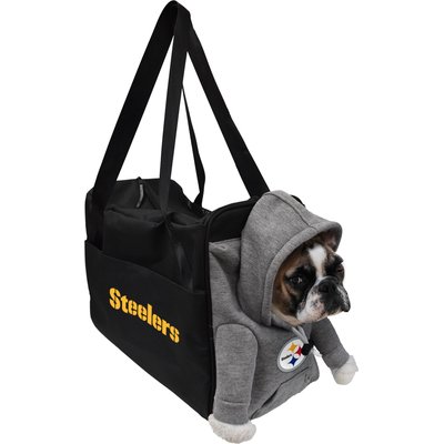 Littlearth Littlearth NFL Furry Fan Airline-Approved Dog & Cat Carrier Bag, Pittsburgh Steelers