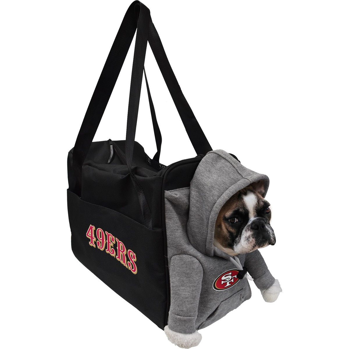 Littlearth NFL Furry Fan Airline-Approved Dog & Cat Carrier Bag, San Francisco 49ers