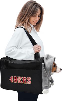 Show full view: Littlearth Furry Fan Airline-Approved Dog & Cat Carrier Bag, San Francisco 49ers slide 2 of 6