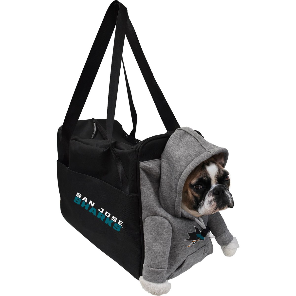 Littlearth NHL Furry Fan Airline-Approved Dog & Cat Carrier Bag, San Jose Sharks