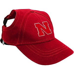 Littlearth NCAA Dog & Cat Baseball Hat, Nebraska Cornhuskers, Medium