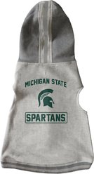Littlearth NCAA Dog & Cat Hooded Crewneck Sweater, Michigan State Spartans, Small
