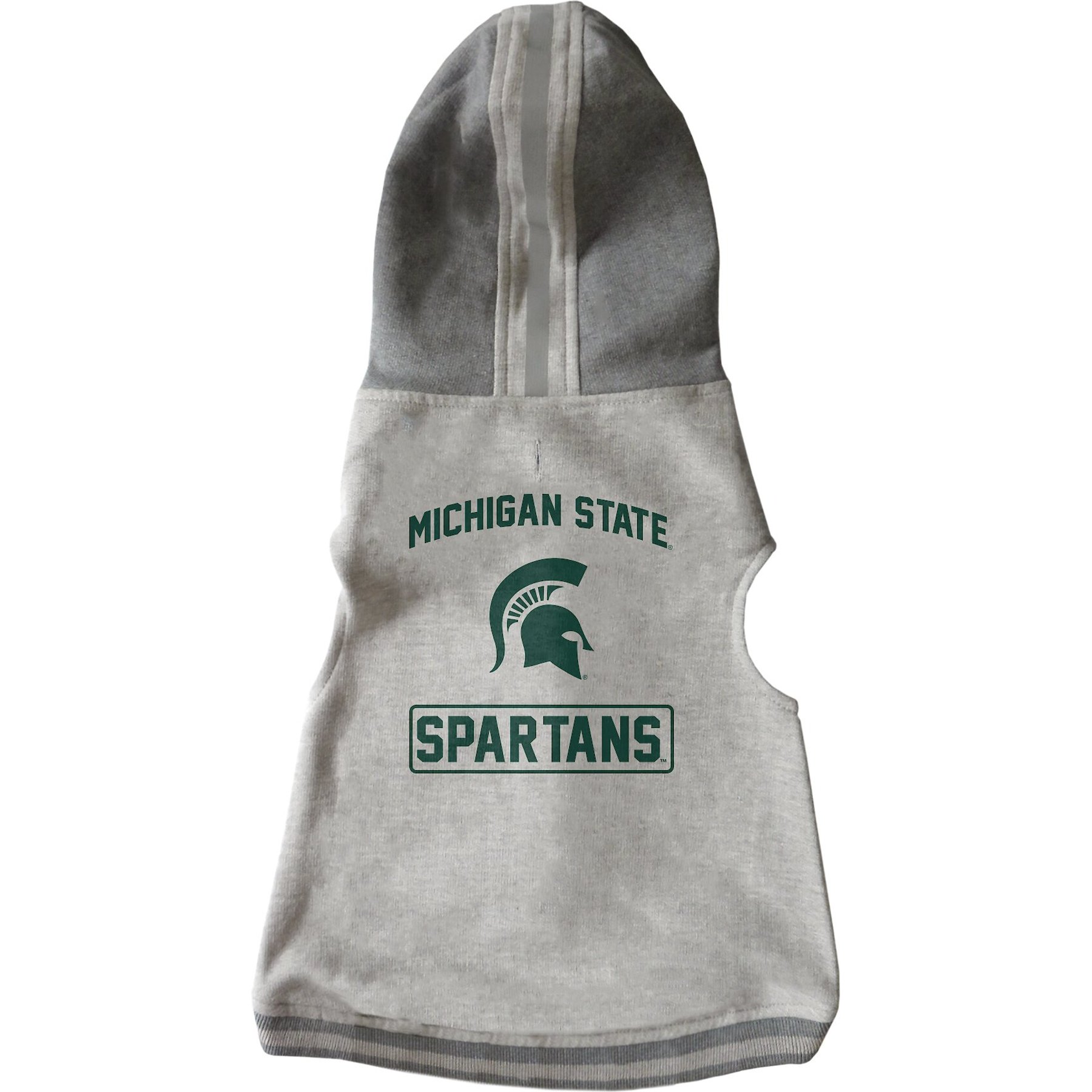 Littlearth NCAA Dog & Cat Hooded Crewneck Sweater, Michigan State Spartans, Teacup