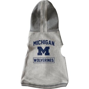 Littlearth NCAA Dog & Cat Hooded Crewneck Sweater, Michigan Wolverines, X-Small