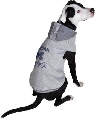 Show full view: Littlearth NCAA Dog & Cat Hooded Crewneck Sweater, Michigan Wolverines, X-Small slide 4 of 6