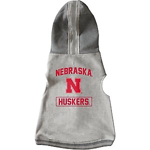 Littlearth NCAA Dog & Cat Hooded Crewneck Sweater, Nebraska Cornhuskers, Small