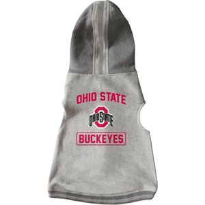Littlearth NCAA Dog & Cat Hooded Crewneck Sweater, Ohio State Buckeyes, Teacup