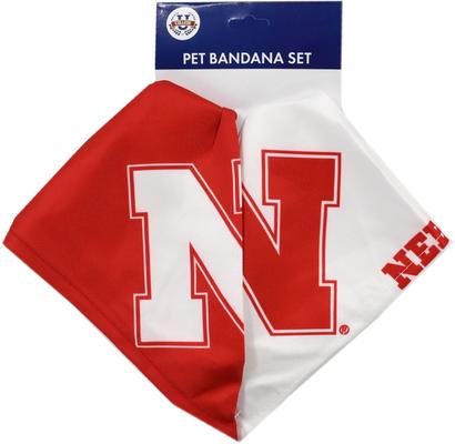 Show full view: Littlearth NCAA Home & Away Bandana Set for Dogs & Cats, Nebraska Cornhuskers, Large slide 2 of 5