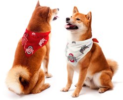 Littlearth NCAA Home & Away Bandana Set for Dogs & Cats, Ohio State Buckeyes, Small slide 1 of 4