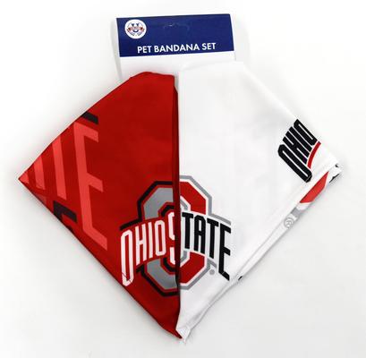 Show full view: Littlearth NCAA Home & Away Bandana Set for Dogs & Cats, Ohio State Buckeyes, Small slide 2 of 5
