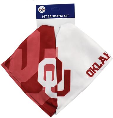 Show full view: Littlearth NCAA Home & Away Bandana Set for Dogs & Cats, Oklahoma Sooners, Large slide 2 of 5