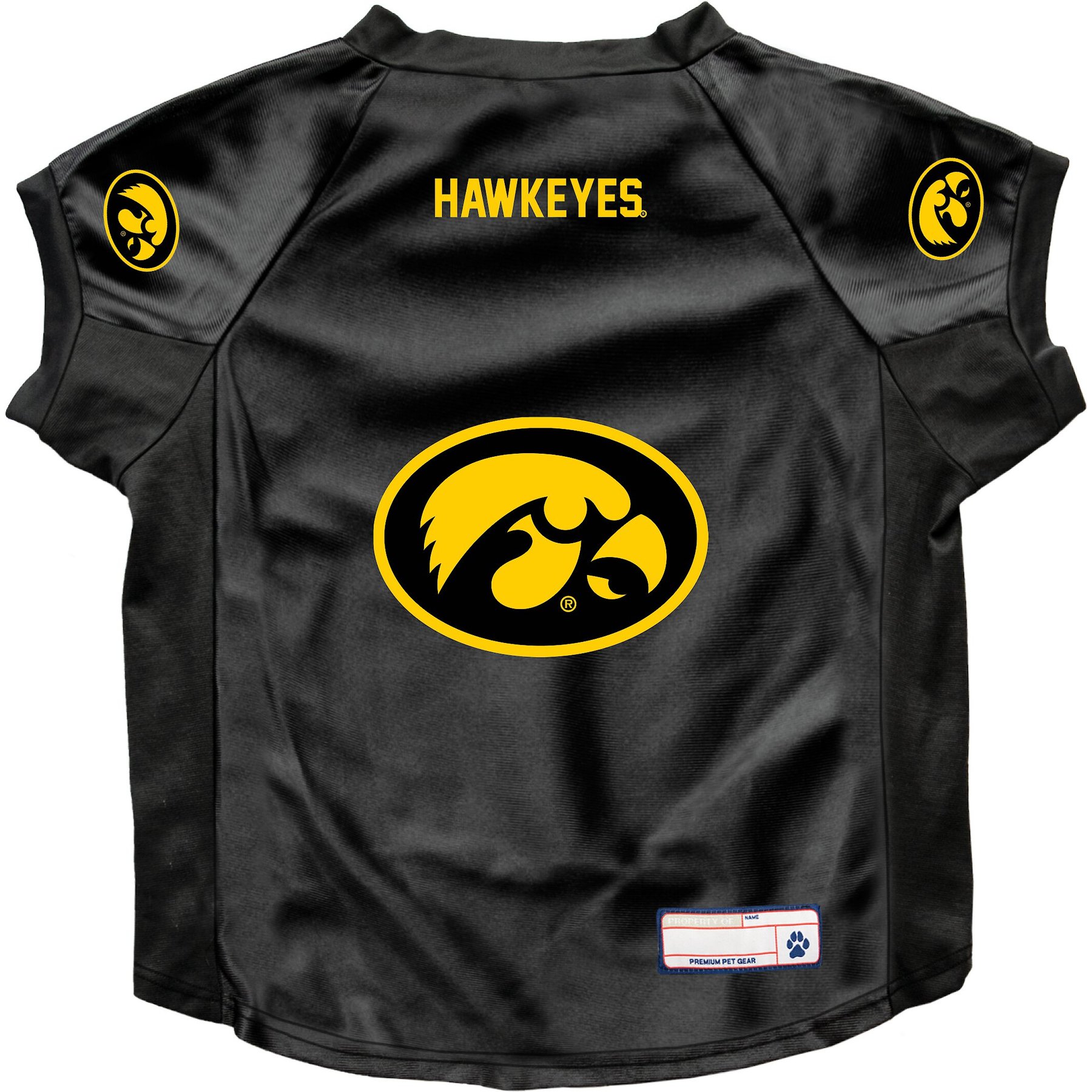 Littlearth NCAA Stretch Dog & Cat Jersey, Iowa Hawkeyes, Big Dog