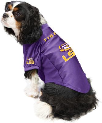 Show full view: Littlearth NCAA Stretch Dog & Cat Jersey, LSU Tigers, Medium slide 3 of 8