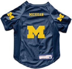 Littlearth NCAA Stretch Dog & Cat Jersey, Michigan Wolverines, Small