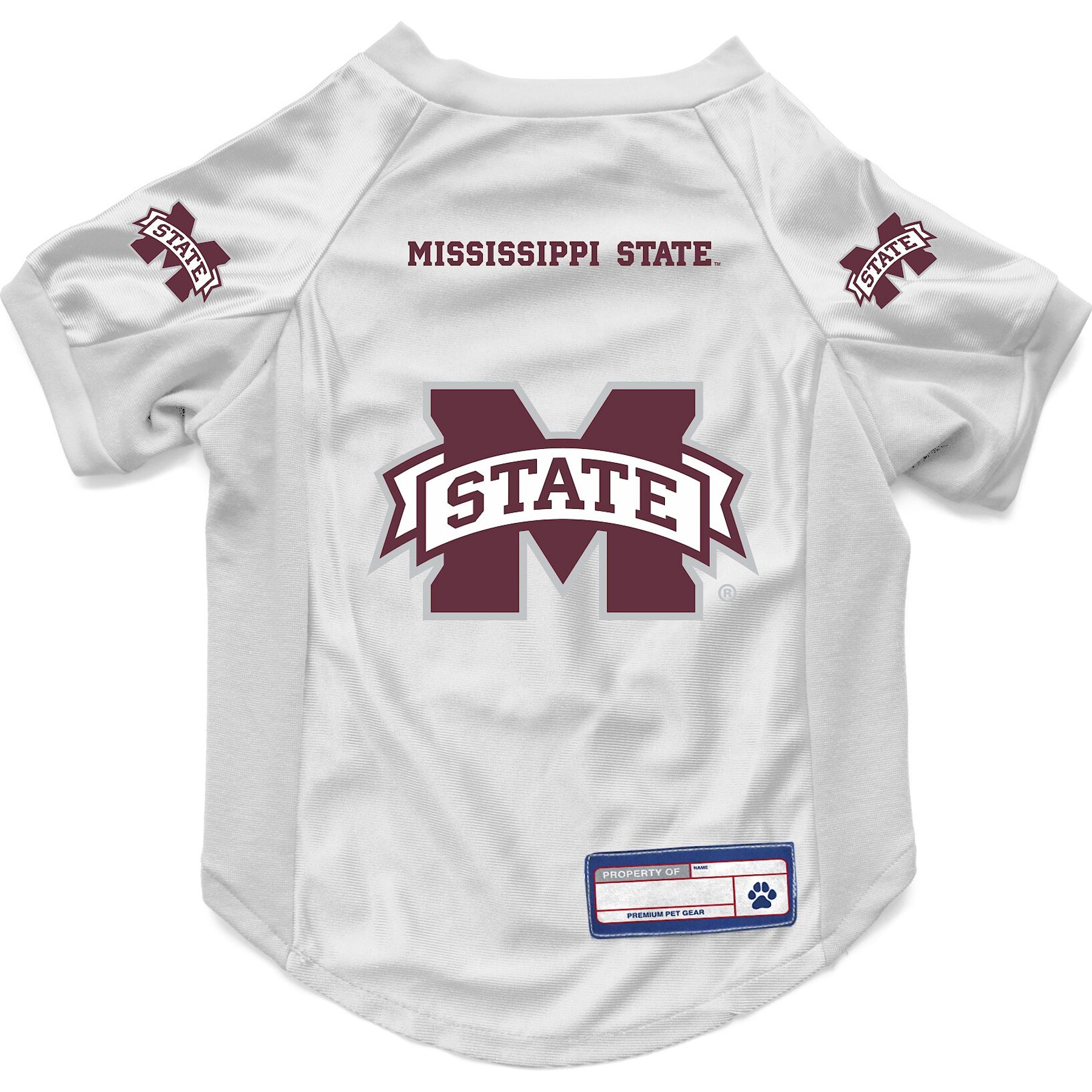 Littlearth NCAA Stretch Dog & Cat Jersey, Mississippi State Bulldogs, Large