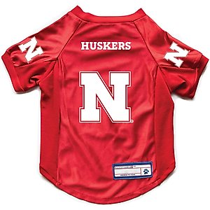 Littlearth NCAA Stretch Dog & Cat Jersey, Nebraska Horn huskers, Small