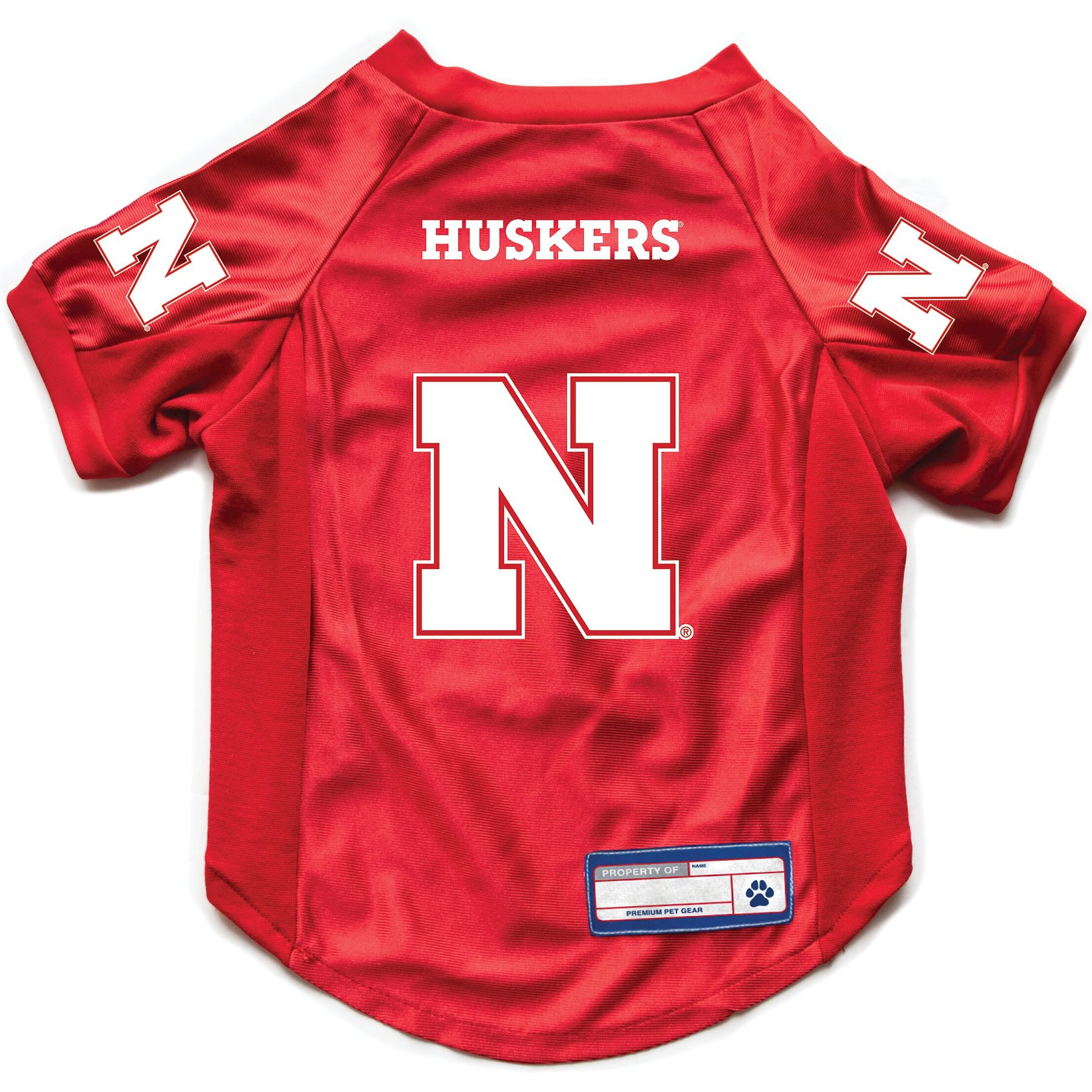 Littlearth NCAA Stretch Dog & Cat Jersey, Nebraska Horn huskers, X-Small