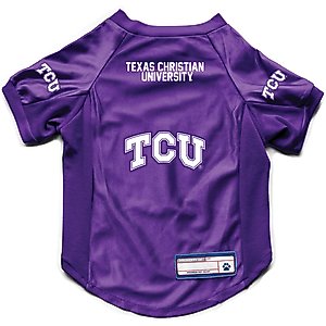 Littlearth NCAA Stretch Dog & Cat Jersey, TCU Horned Frogs, Medium
