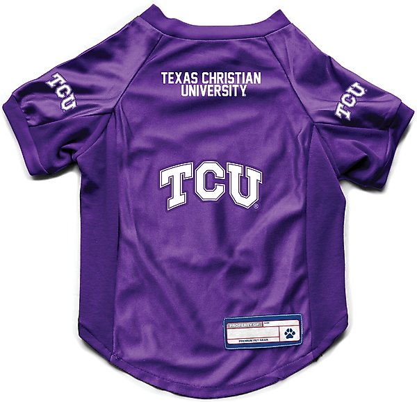 Show full view: Littlearth NCAA Stretch Dog & Cat Jersey, TCU Horned Frogs, X-Small slide 1 of 7