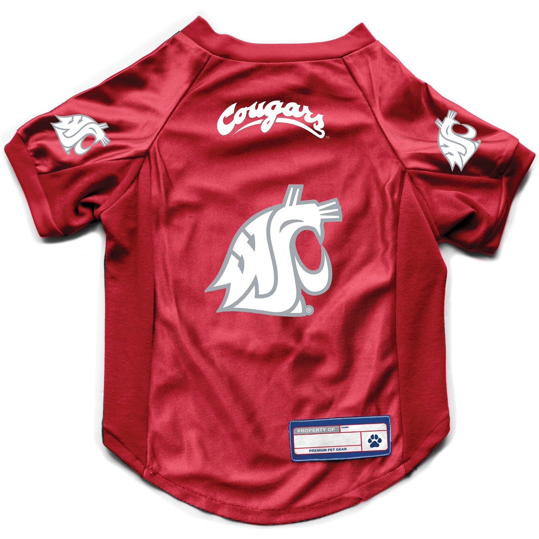 Littlearth NCAA Stretch Dog & Cat Jersey, Washington State Cougars, X-Small