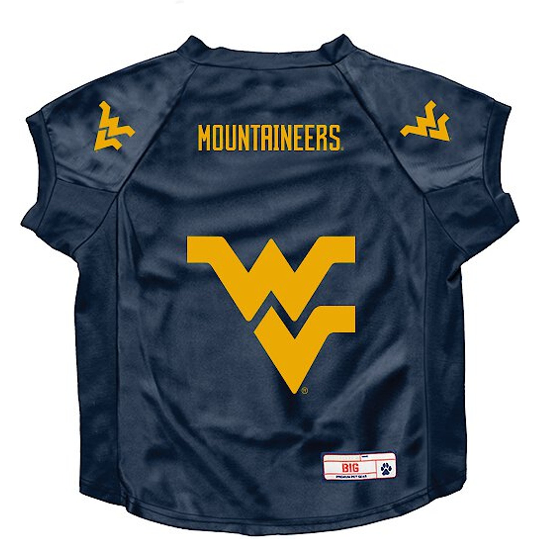 Littlearth NCAA Stretch Dog & Cat Jersey, West Virginia Mountaineers, Big Dog