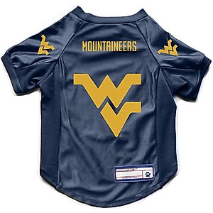 Littlearth NCAA Stretch Dog & Cat Jersey, West Virginia Mountaineers, Medium