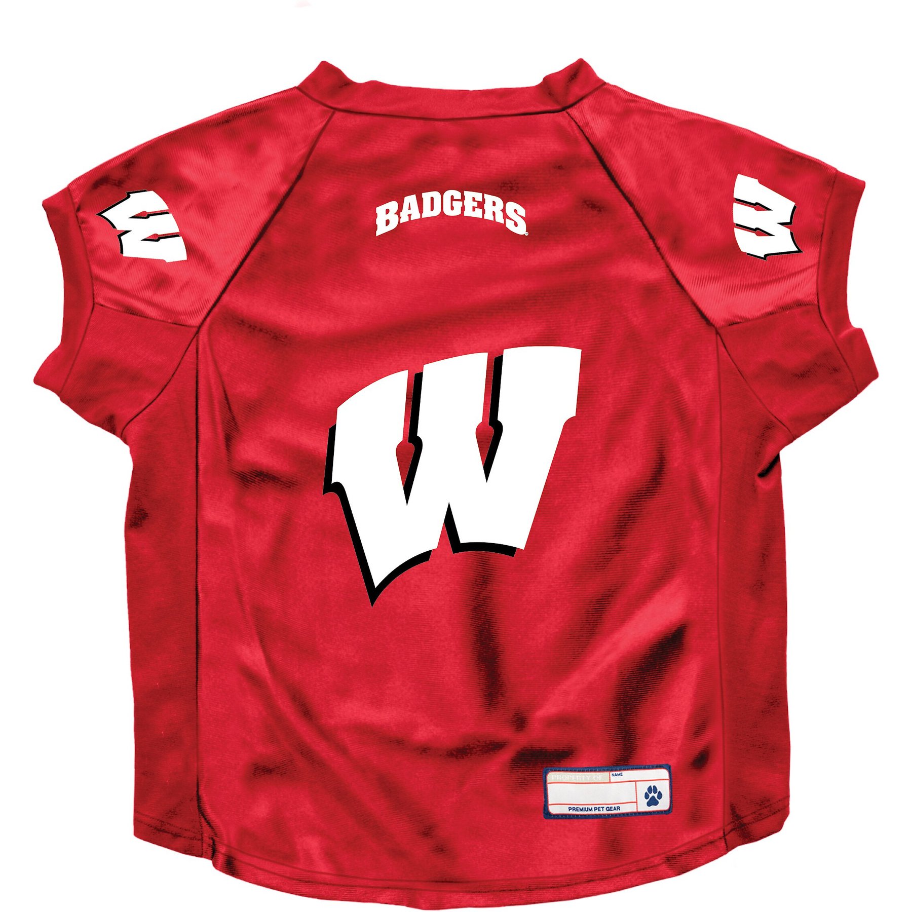 Littlearth NCAA Stretch Dog & Cat Jersey, Wisconsin Badgers, Big Dog
