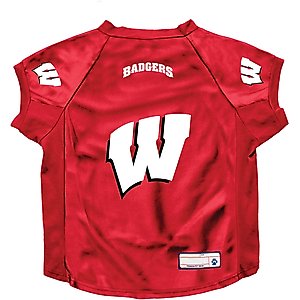 Littlearth NCAA Stretch Dog & Cat Jersey, Wisconsin Badgers, Big Dog