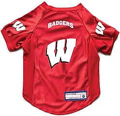 Littlearth NCAA Stretch Dog & Cat Jersey, Wisconsin Badgers, Medium