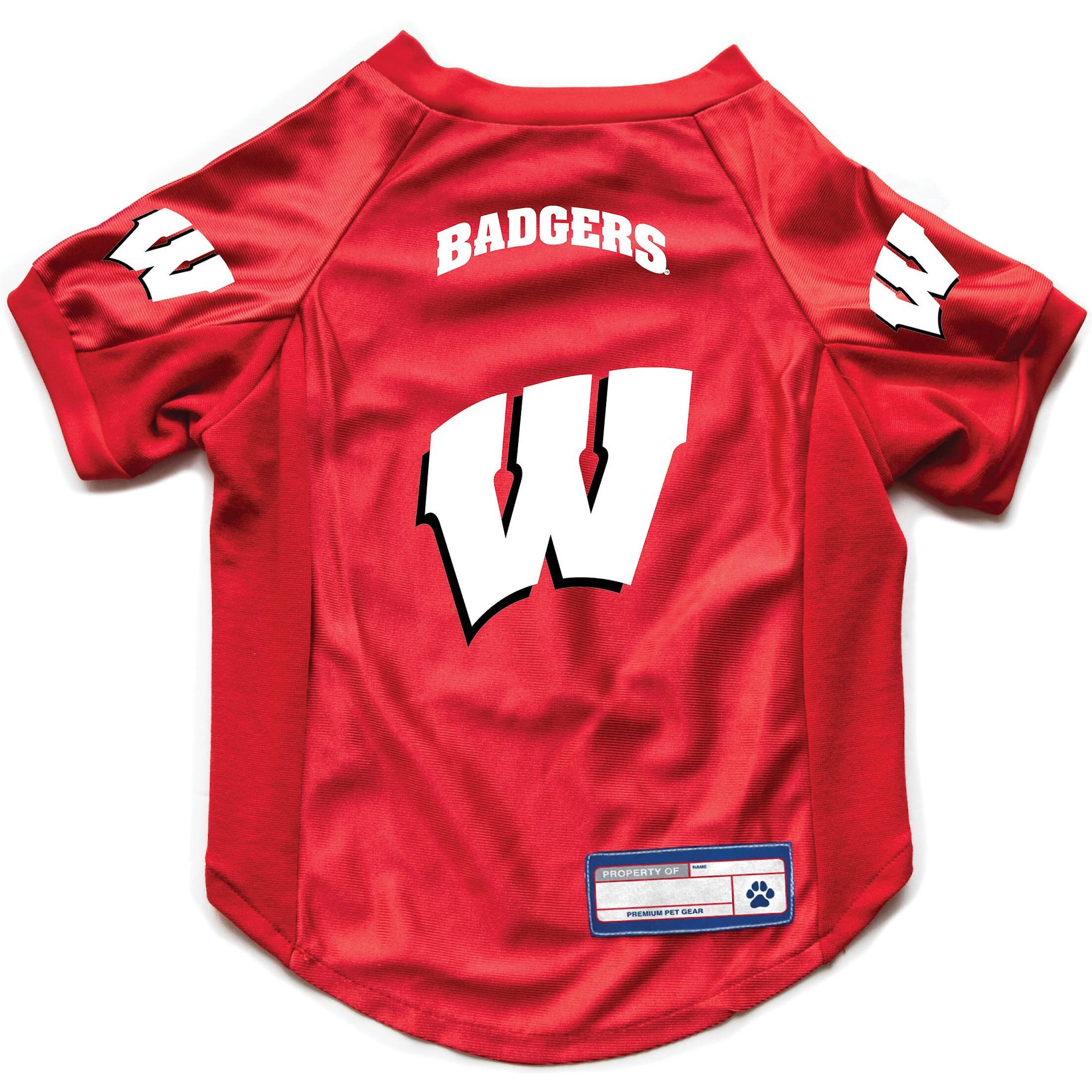Littlearth NCAA Stretch Dog & Cat Jersey, Wisconsin Badgers, X-Small