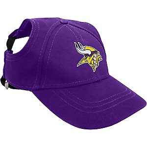 Littlearth NFL Dog & Cat Baseball Hat, Minnesota Vikings, Medium