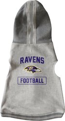 Littlearth NFL Dog & Cat Hooded Crewneck Sweater, Baltimore Ravens, Large