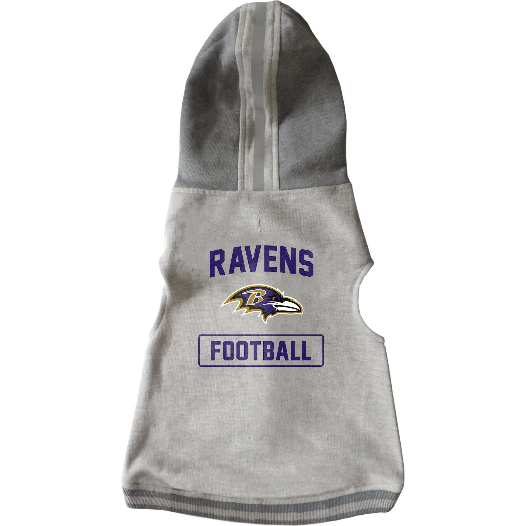 Littlearth NFL Dog & Cat Hooded Crewneck Sweater, Baltimore Ravens, Medium