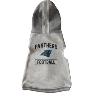 Littlearth NFL Dog & Cat Hooded Crewneck Sweater, Carolina Panthers, Teacup