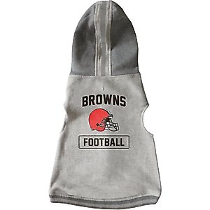 Littlearth NFL Dog & Cat Hooded Crewneck Sweater, Cleveland Browns, Small