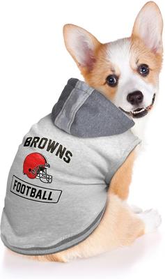Show full view: Littlearth NFL Dog & Cat Hooded Crewneck Sweater, Cleveland Browns, Small slide 4 of 7