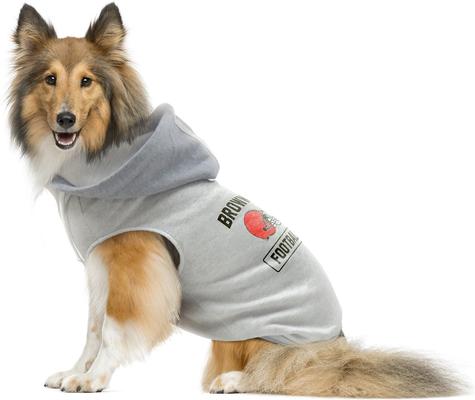 Show full view: Littlearth NFL Dog & Cat Hooded Crewneck Sweater, Cleveland Browns, Small slide 5 of 7