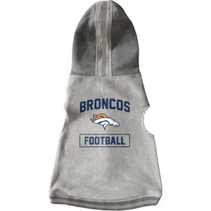 Littlearth NFL Dog & Cat Hooded Crewneck Sweater, Denver Broncos, Large