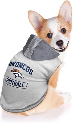 Show full view: Littlearth NFL Dog & Cat Hooded Crewneck Sweater, Denver Broncos, Large slide 3 of 6