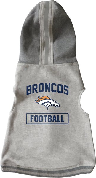 Show full view: Littlearth NFL Dog & Cat Hooded Crewneck Sweater, Denver Broncos, Small slide 1 of 6