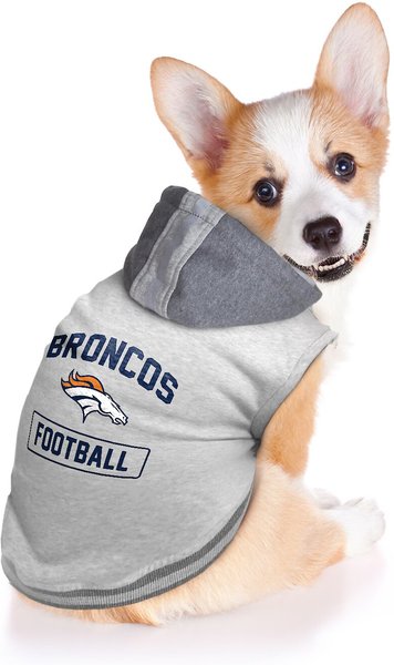 Show full view: Littlearth NFL Dog & Cat Hooded Crewneck Sweater, Denver Broncos, Small slide 3 of 6